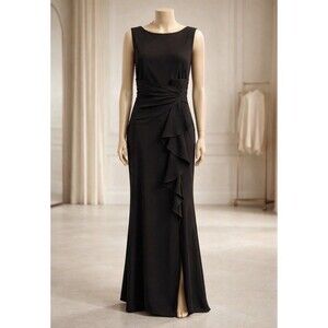 Betsy & Adam Mesh Corset Ball Gown - Black - Size 2